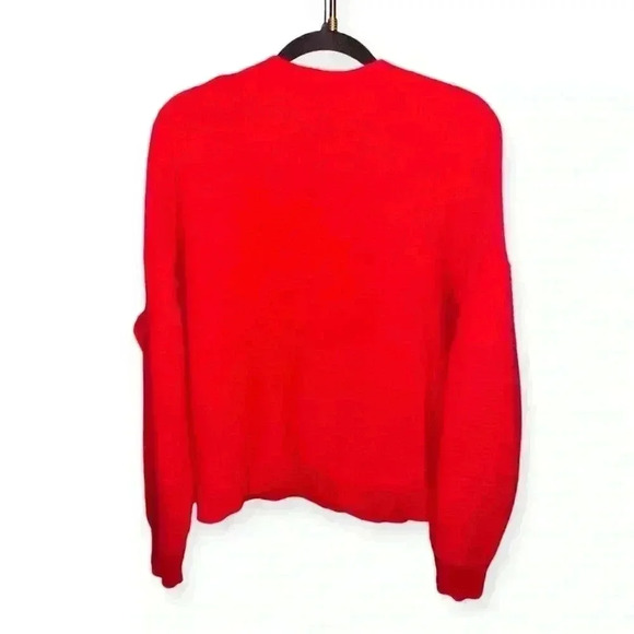 Eloquii women's red holiday Red Open V-Neck Sweater Cozy Knit size 16/18 - Picture 3 of 10